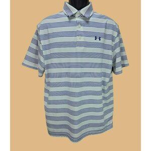 Under Armour Mens HeatGear Purple Polo Large